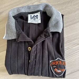 Vintage 90's Lee Sport Baltimore Orioles Polo‎ Shirt Men's Sz M Made In USA